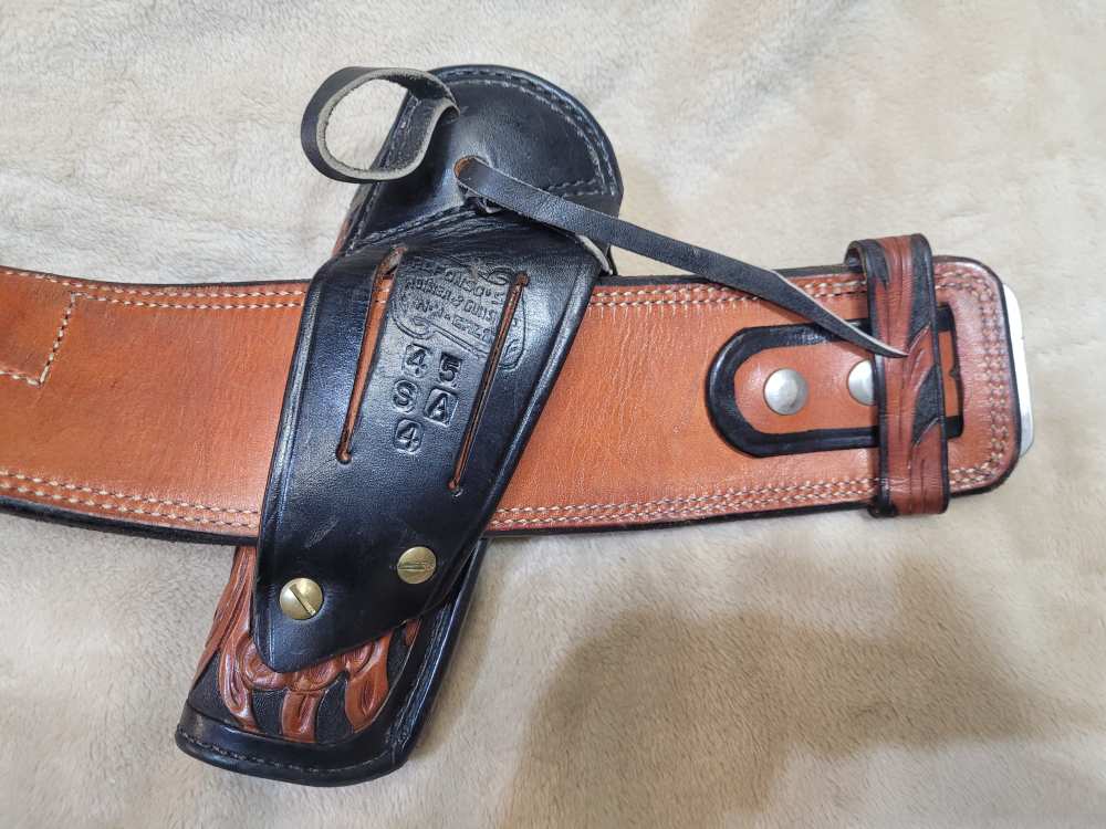 Rare, Vintage Alfonso Of Hollywood Leather Holsters & Gunbelt Fastdraw Rig-img-9