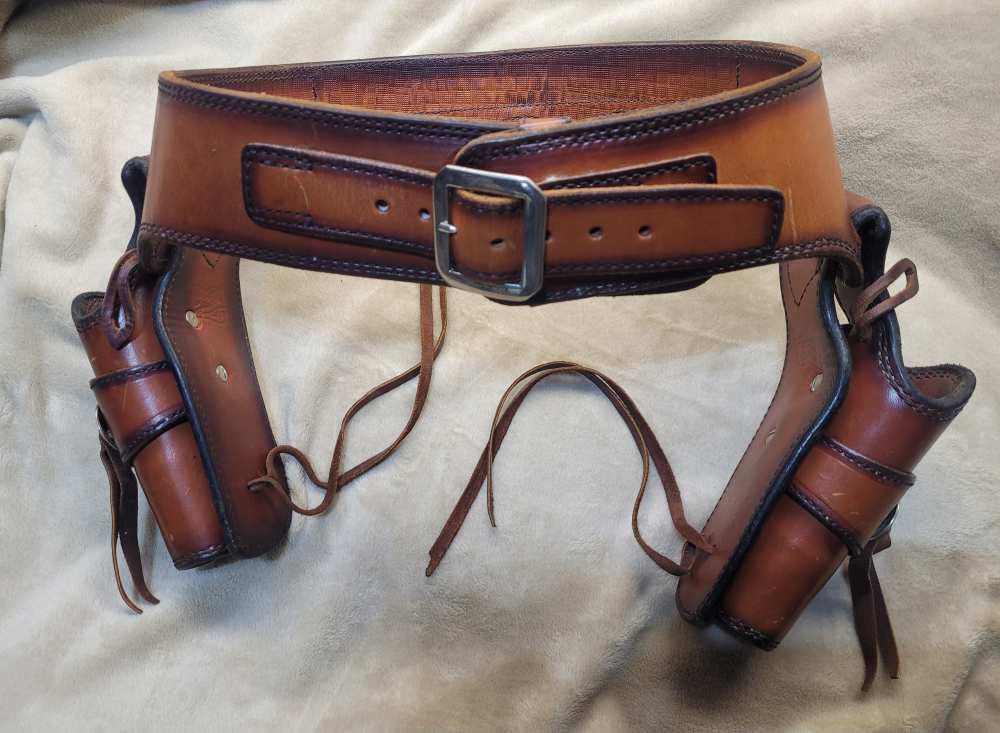 Rare, Vintage Alfonso Of Hollywood Leather Holster And Gunbelt Fastdraw Rig-img-0