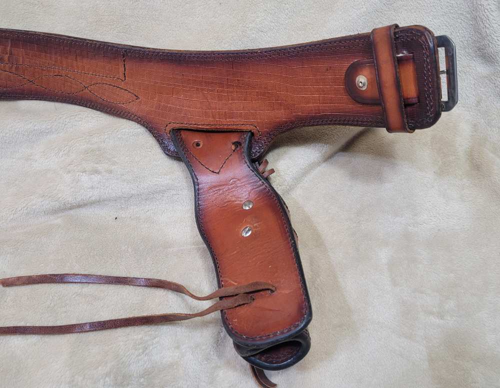 Rare, Vintage Alfonso Of Hollywood Leather Holster And Gunbelt Fastdraw Rig-img-8