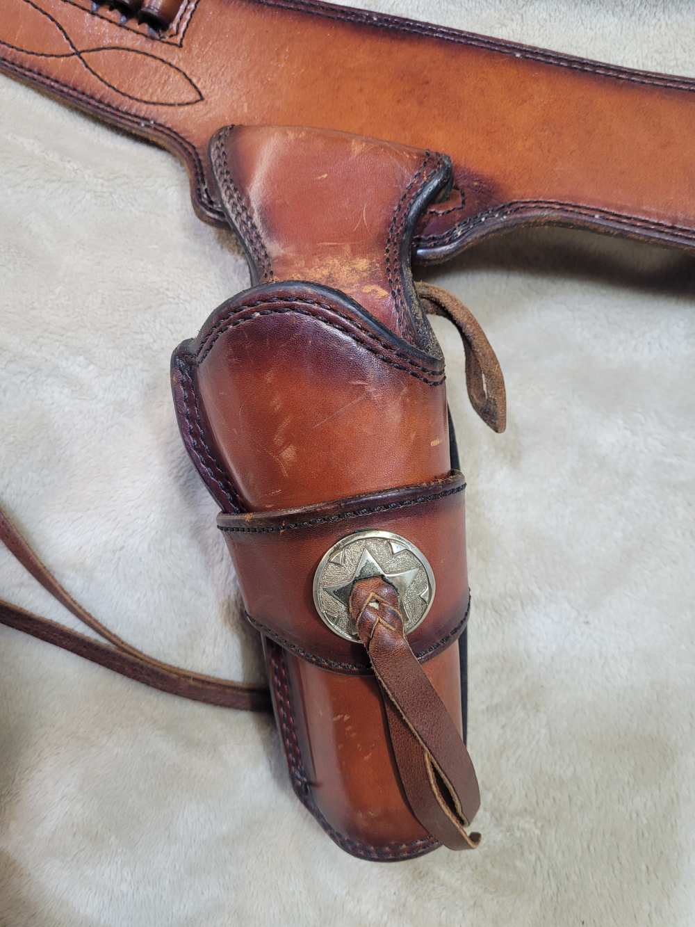 Rare, Vintage Alfonso Of Hollywood Leather Holster And Gunbelt Fastdraw Rig-img-9