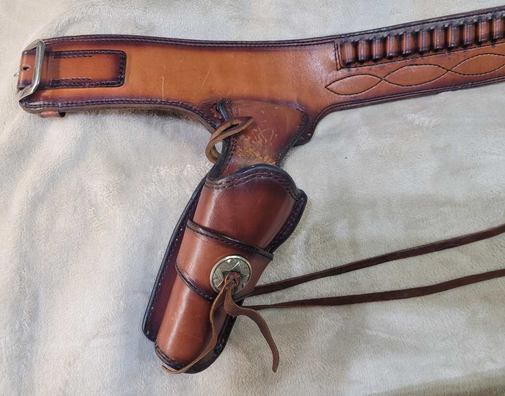 Rare, Vintage Alfonso Of Hollywood Leather Holster And Gunbelt Fastdraw Rig-img-6