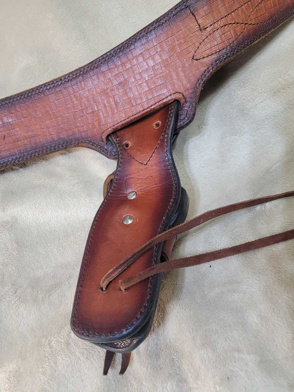Rare, Vintage Alfonso Of Hollywood Leather Holster And Gunbelt Fastdraw Rig-img-15