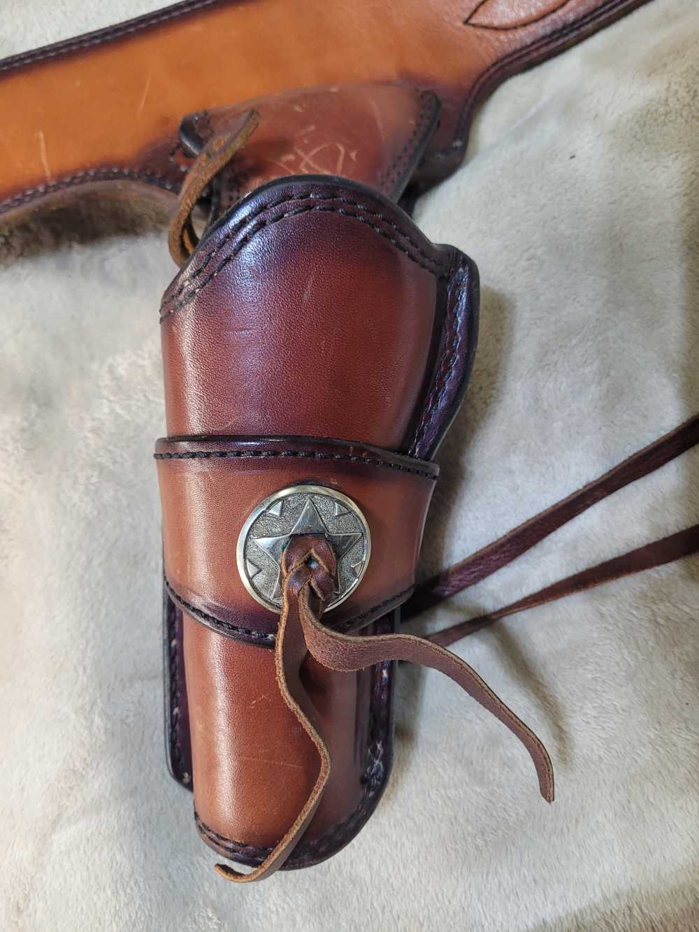 Rare, Vintage Alfonso Of Hollywood Leather Holster And Gunbelt Fastdraw Rig-img-13