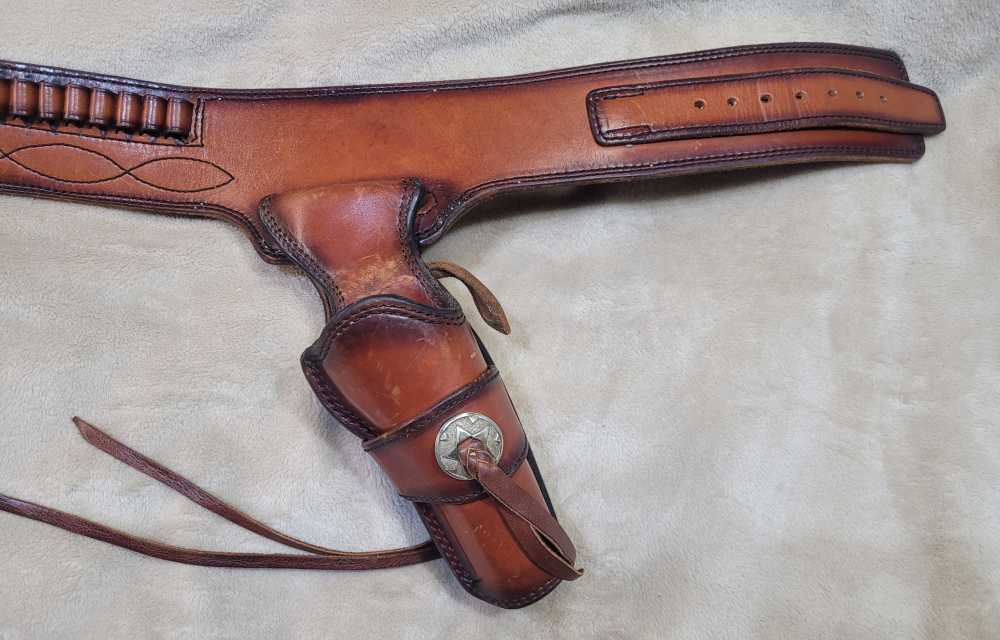 Rare, Vintage Alfonso Of Hollywood Leather Holster And Gunbelt Fastdraw Rig-img-7