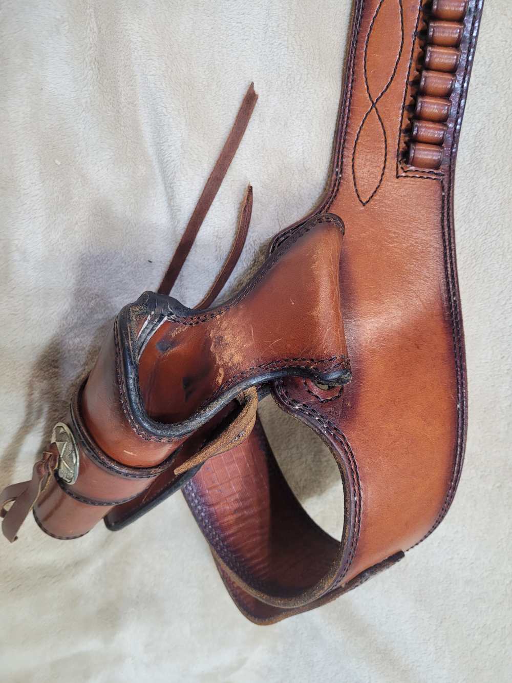 Rare, Vintage Alfonso Of Hollywood Leather Holster And Gunbelt Fastdraw Rig-img-4