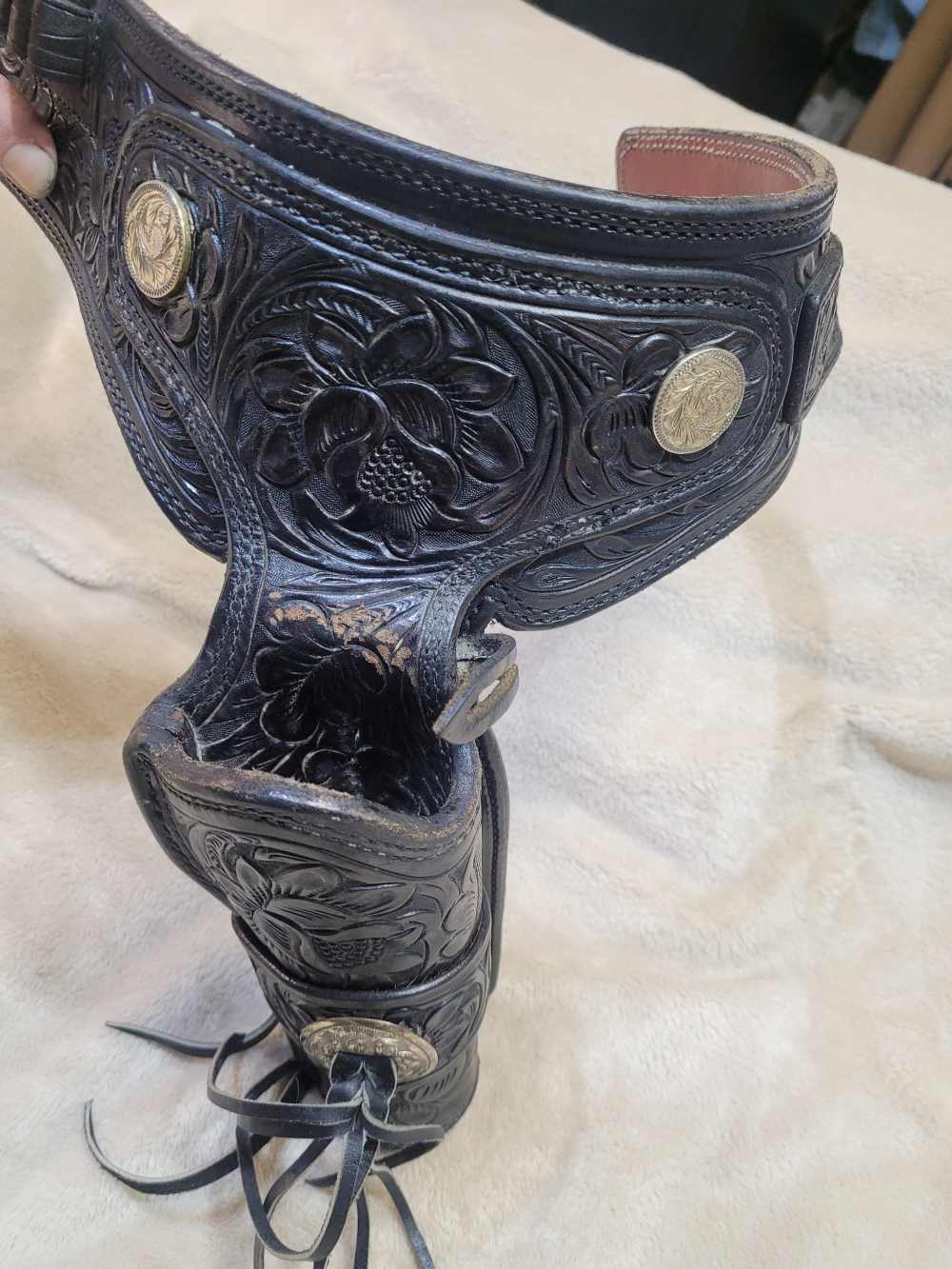Rare, Vintage Alfonsos Of Hollywood Leather Holsters And Gunbelt Fastdraw R-img-5