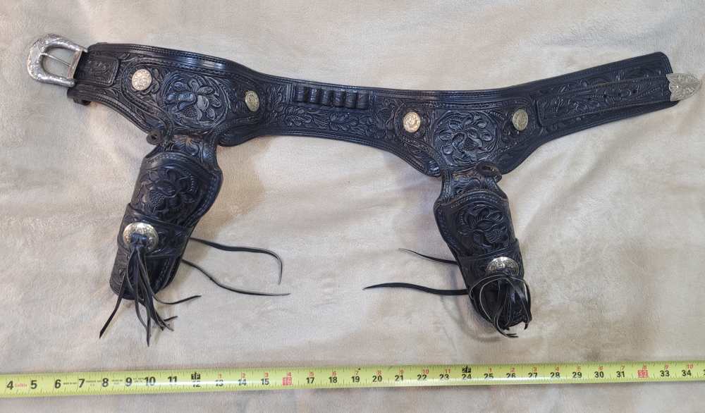Rare, Vintage Alfonsos Of Hollywood Leather Holsters And Gunbelt Fastdraw R-img-2