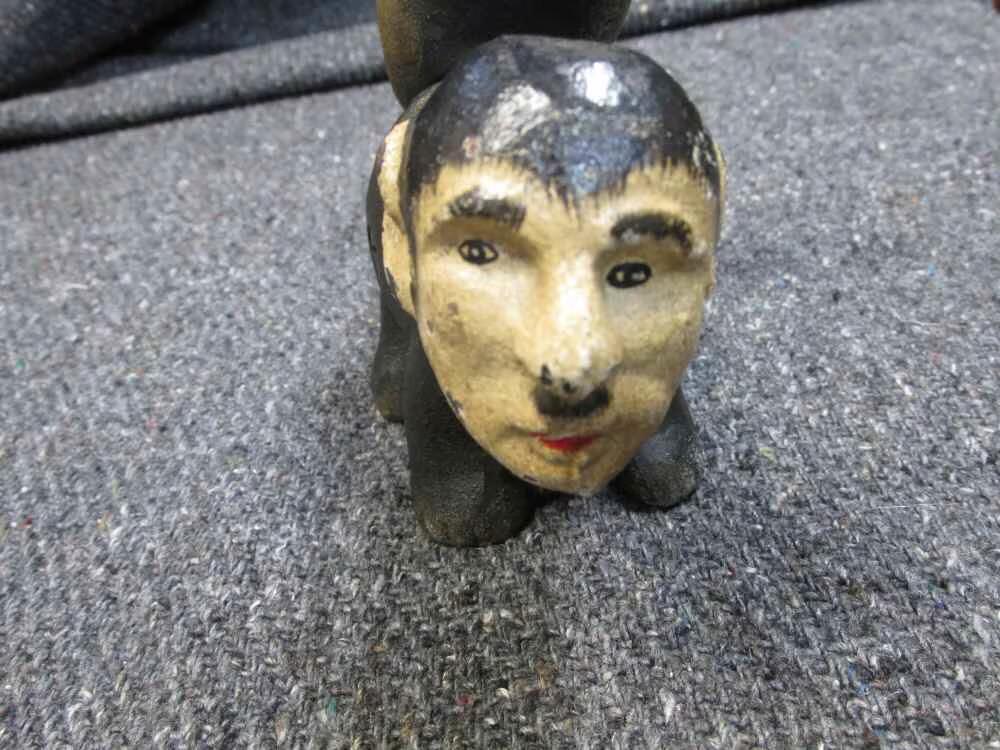 WWII CAST IRON SKUNK ADOLF H. WARTIME PROPAGANDA PIECE PRE-1945-img-0