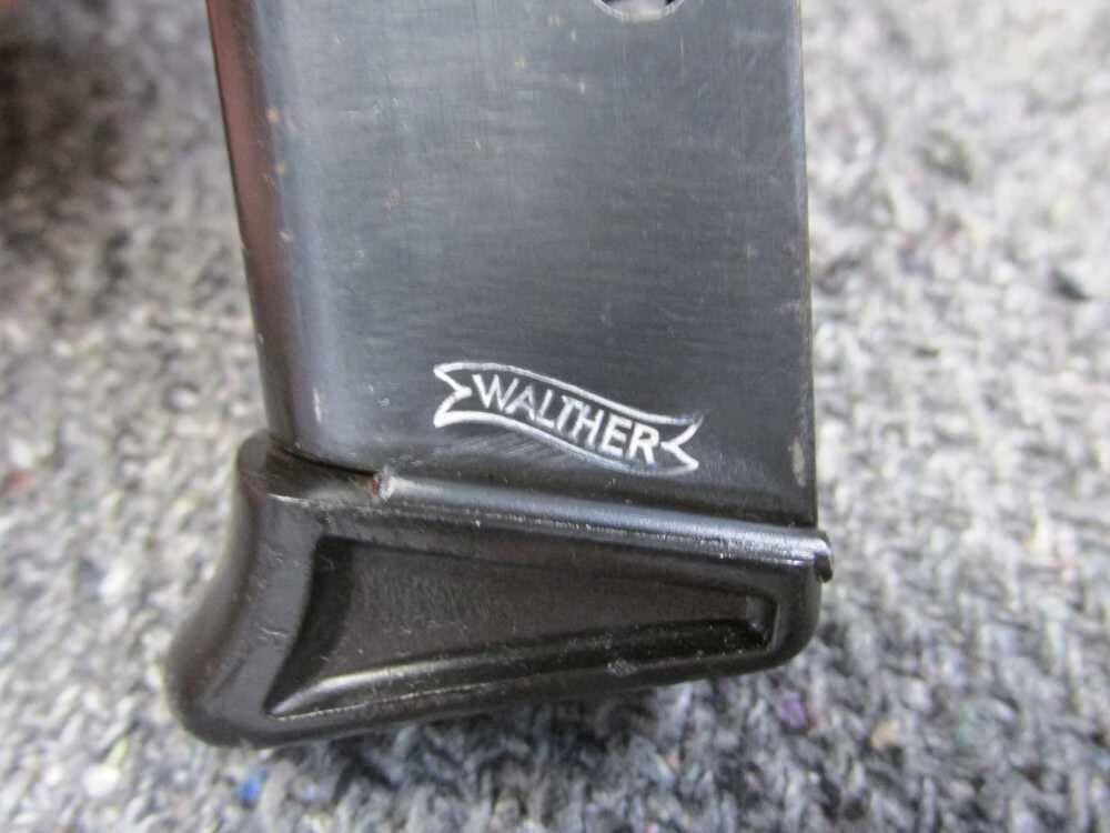 PRE-WAR WALTHER BANNER PP 7.65MM FACTORY PISTOL MAGAZINE w/ FINGER REST-img-1