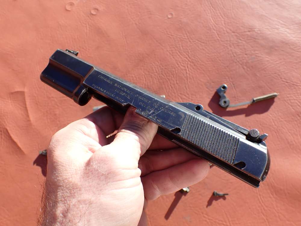 BROWNING HI POWER PRE WAR 9MM PISTOL WITH TANGENT SIGHT FACTORY PARTS KIT -img-22