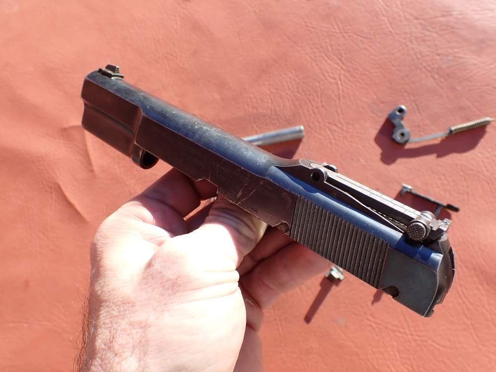 BROWNING HI POWER PRE WAR 9MM PISTOL WITH TANGENT SIGHT FACTORY PARTS KIT -img-3