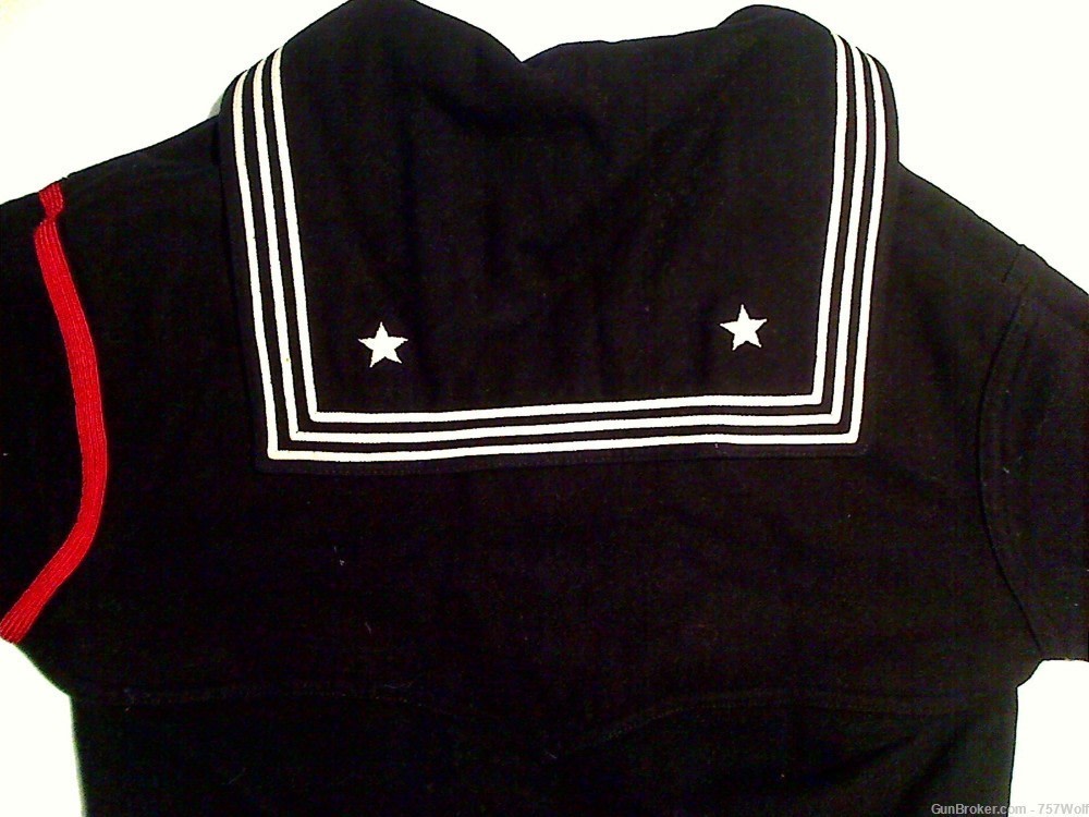 Vintage US Navy Crackerjack Sailor's Jumper Top 32" Chest Nice Condition-img-2