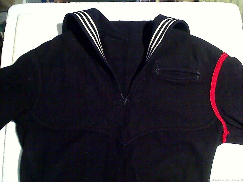 Vintage US Navy Crackerjack Sailor's Jumper Top 32" Chest Nice Condition-img-0