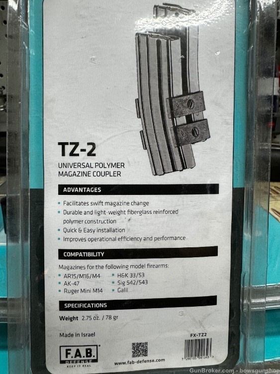 F.A.B Defense TZ-2 Universal Polymer Magazine coupler NiB price per 1 -img-1