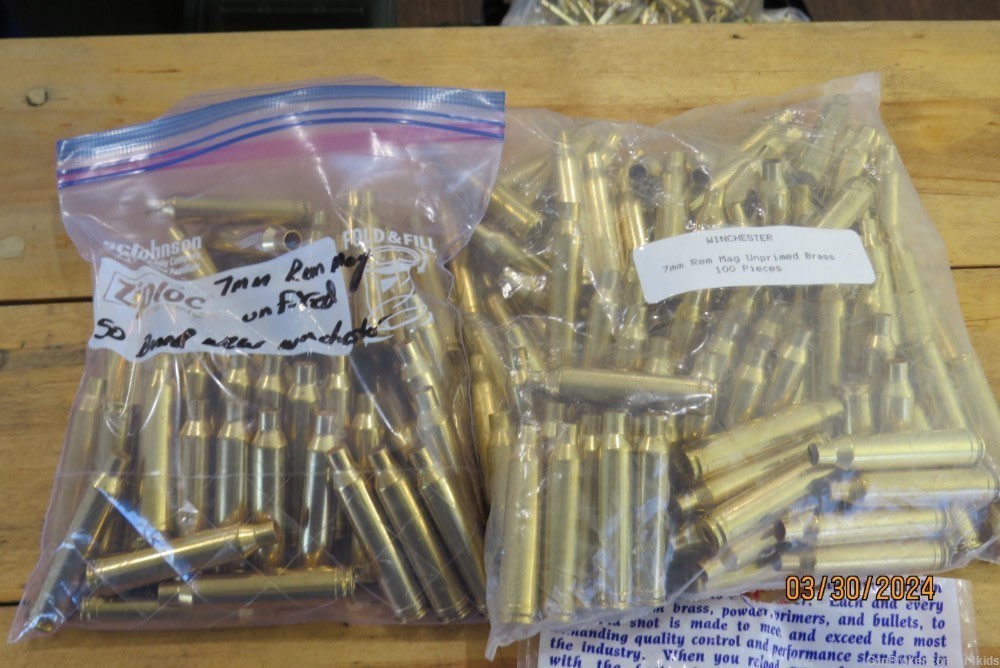7mm Rem Mag Brass NEW Old Stock all winchester brand 150 Pieces-img-0