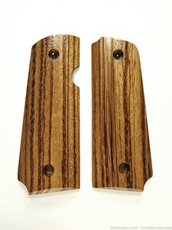 Finished Zebrawood Rock Island 380 1911 Grips-img-0