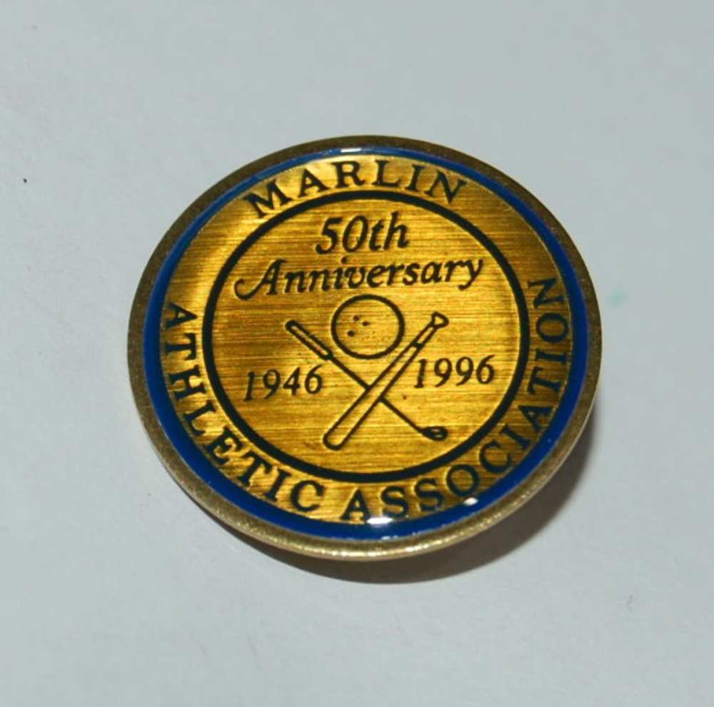 Marlin Athletic Association 50th Anniversary 1996 Tie Hat Lapel Pin Pinback-img-0