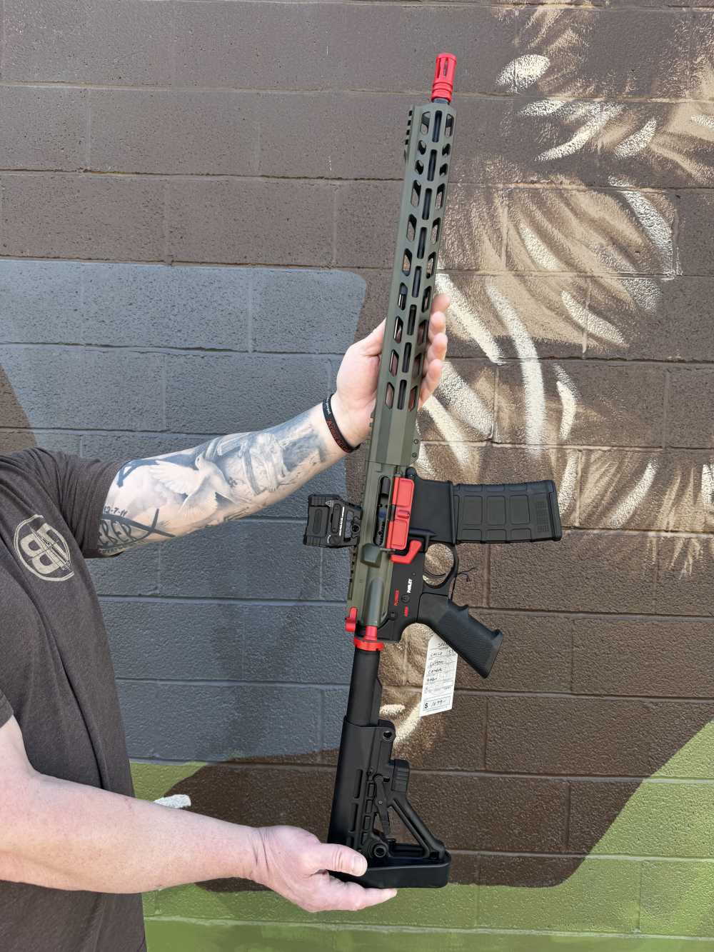 Custom AR15 Spikes Tactical Calico Jack / OD Green / Red CA legal-img-8