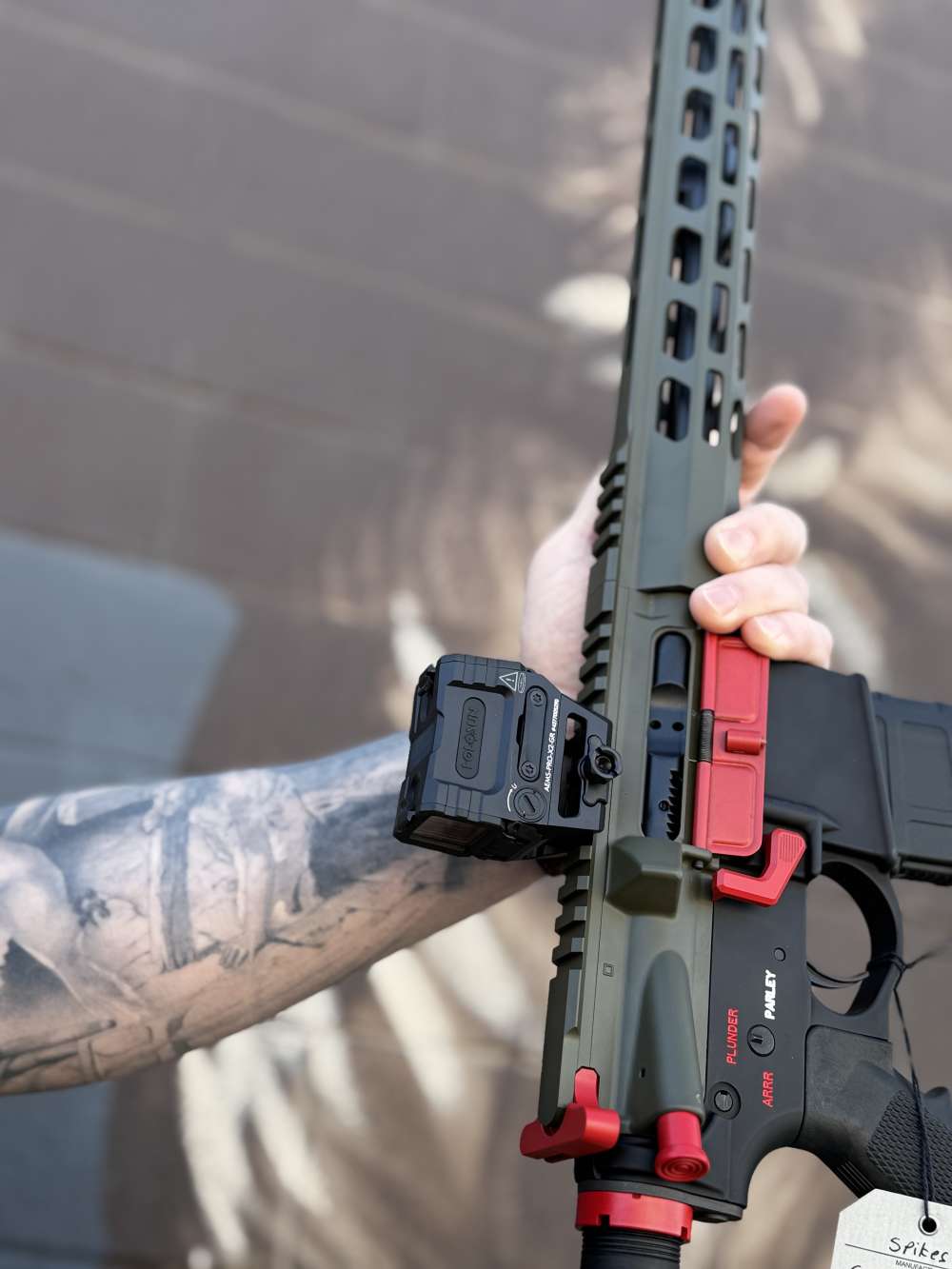 Custom AR15 Spikes Tactical Calico Jack / OD Green / Red CA legal-img-4
