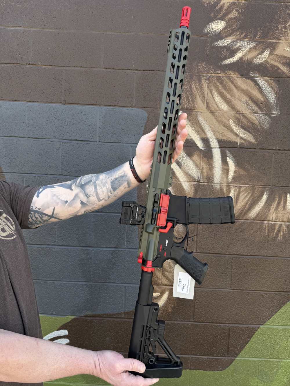 Custom AR15 Spikes Tactical Calico Jack / OD Green / Red CA legal-img-7