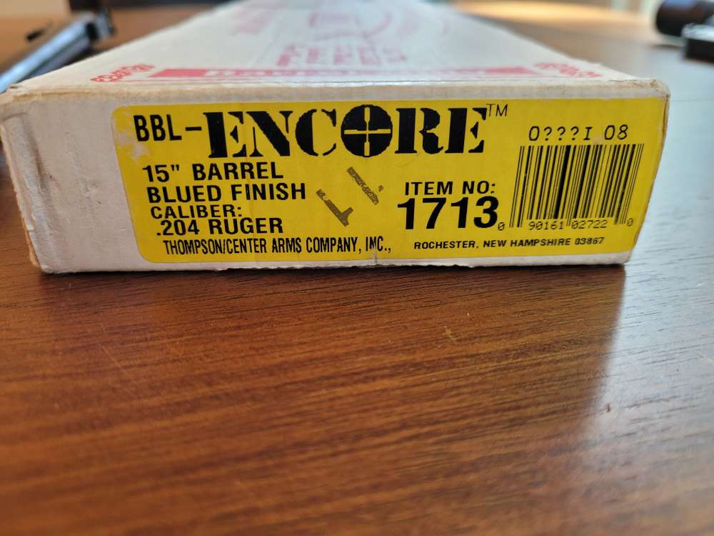 T/C Encore 15" Barrel .204 Ruger – Blued – Sights – LNIB w/ Factory Box-img-1
