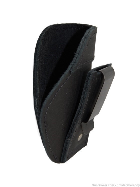 Barsony Black Leather Tuckable Holster 380 Ultra Compact Size 13 Right-img-1