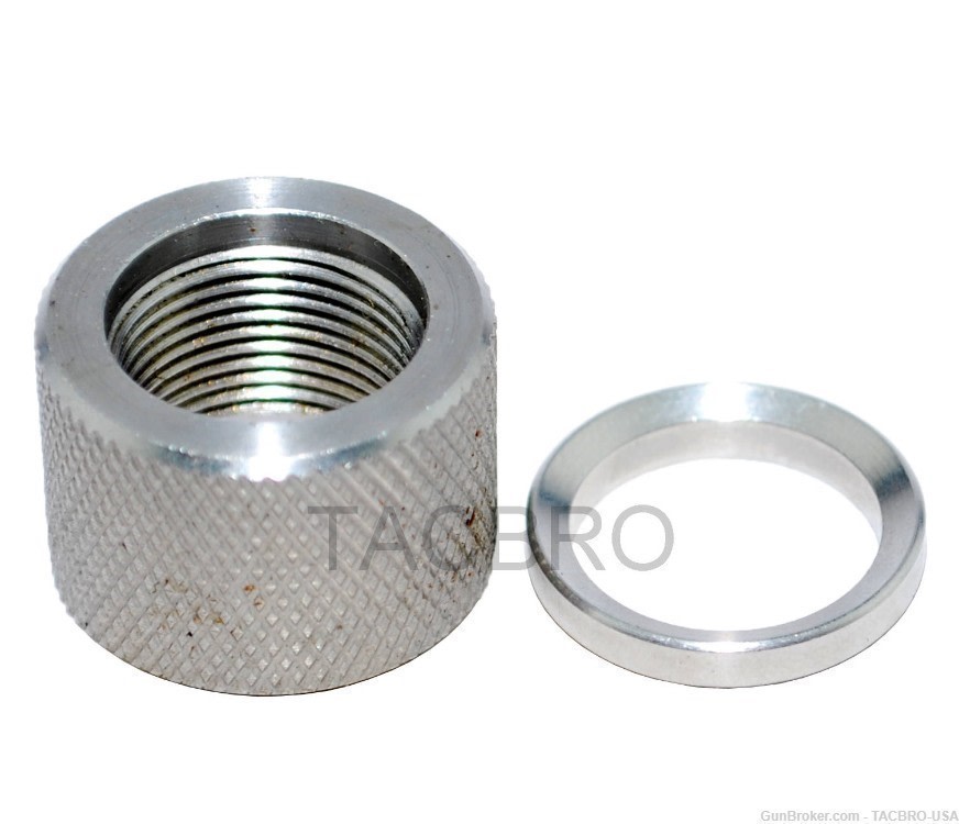 TACBRO 308 Stainless Steel 0.9" Bull Thread Protector 5/8"x24 AR10-img-0