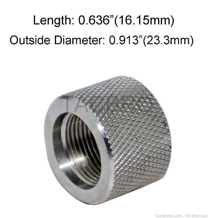 TACBRO 308 Stainless Steel 0.9" Bull Thread Protector 5/8"x24 AR10-img-1