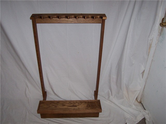 8 Gun Rack - Red Oak display walnut finish-img-0