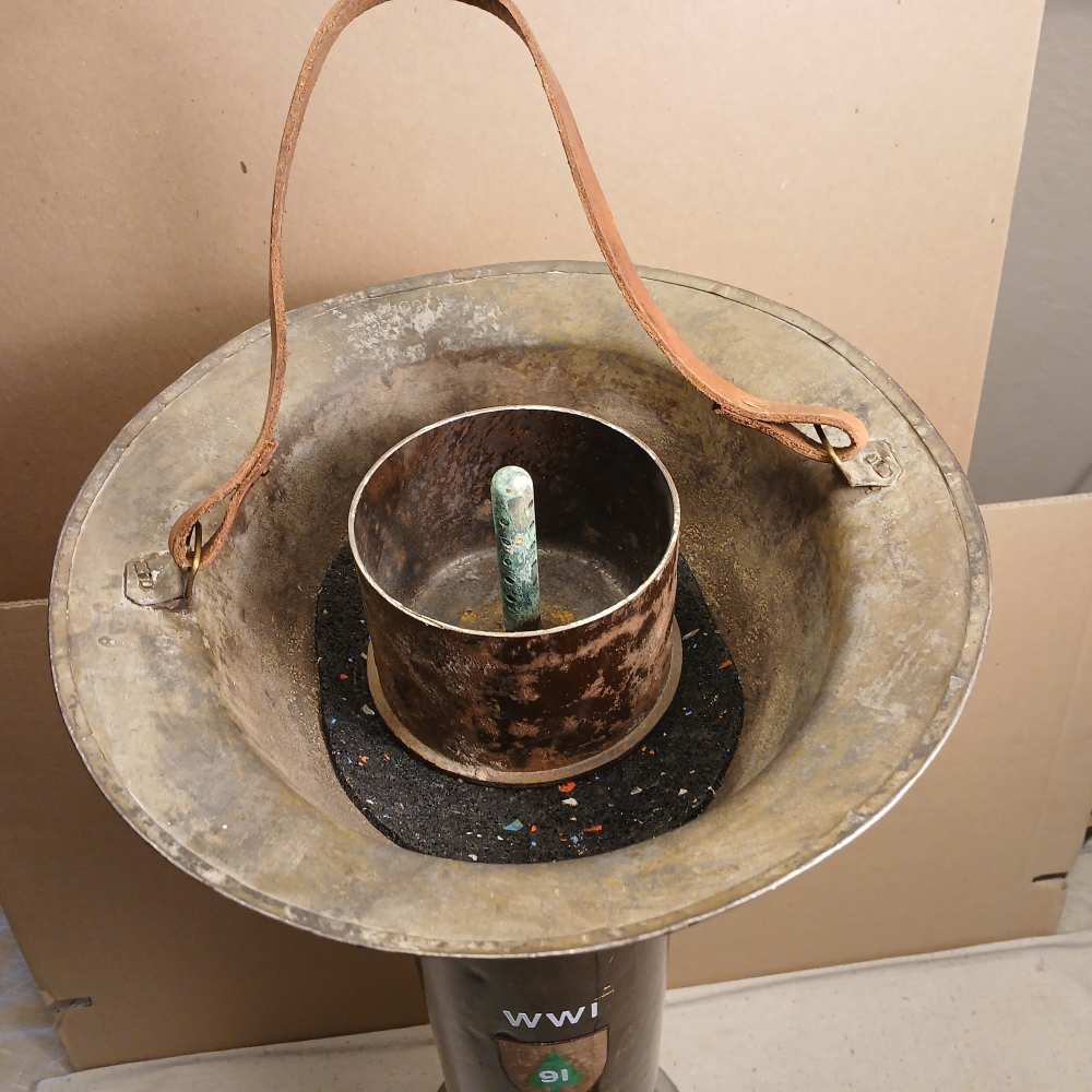 WWI US Army M-1917 Doughboy Helmet Floor Stand Ashtray 91st Pine Tree -img-7