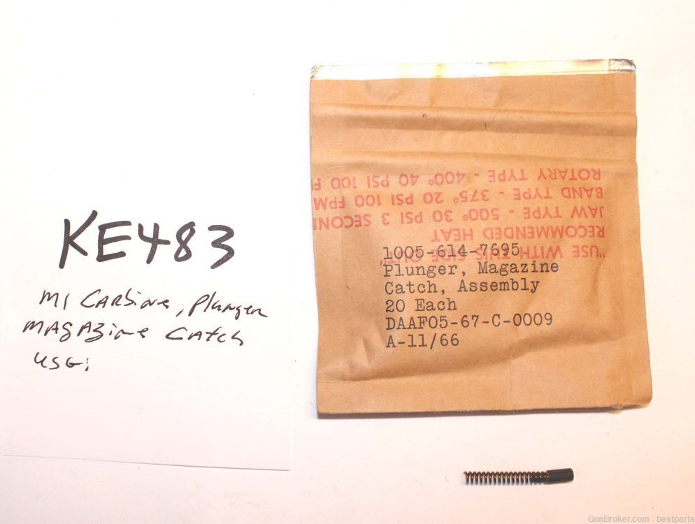 M1 Carbine Magazine Catch Plunger Assembly, One Seal Package of 20 - #KE483-img-0