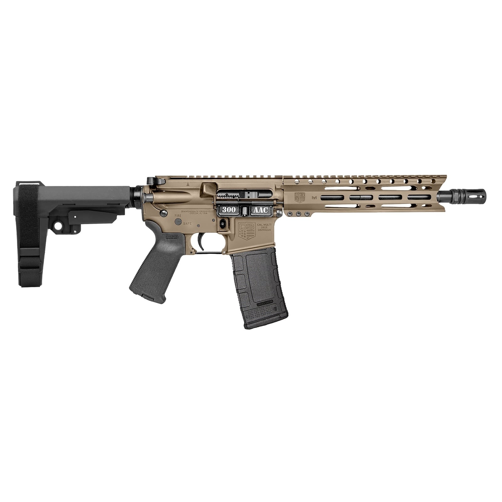 DIAMONDBACK DB15 300BLK 10in 30rd FDE Semi-Auto Pistol (DB1916B061)-img-1