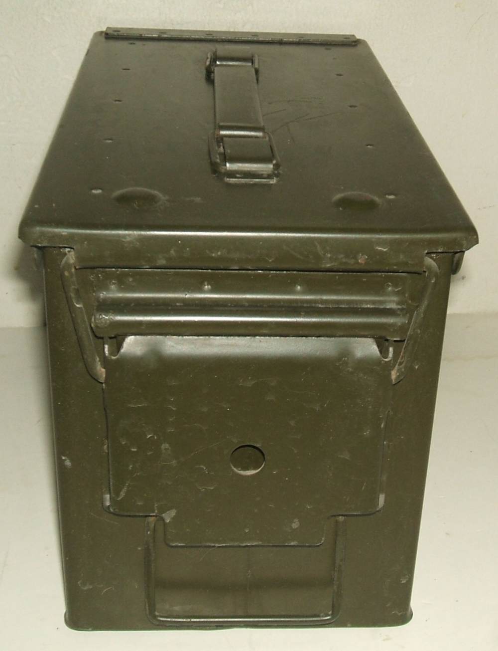 Vintage 1976 50 cal can IDF Uzi ammunition (empty) box SMG ammo Hebrew-img-6