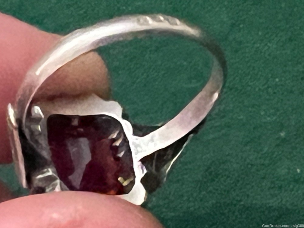 ANTIQUE FRENCH 14K GOLD AND STERLING SILVER 2CT GARNET RING, SIZE 8--img-11