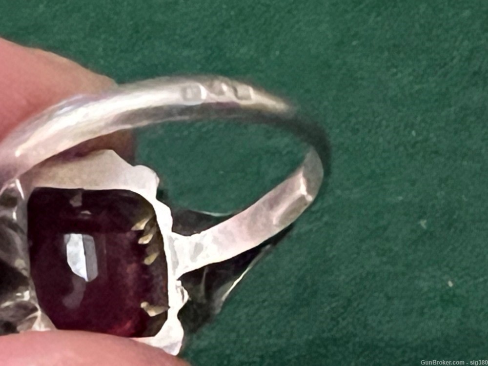ANTIQUE FRENCH 14K GOLD AND STERLING SILVER 2CT GARNET RING, SIZE 8--img-12