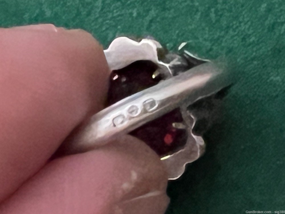 ANTIQUE FRENCH 14K GOLD AND STERLING SILVER 2CT GARNET RING, SIZE 8--img-10