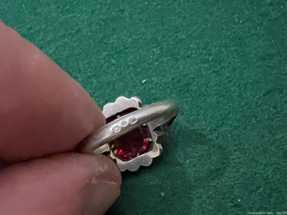 ANTIQUE FRENCH 14K GOLD AND STERLING SILVER 2CT GARNET RING, SIZE 8--img-8