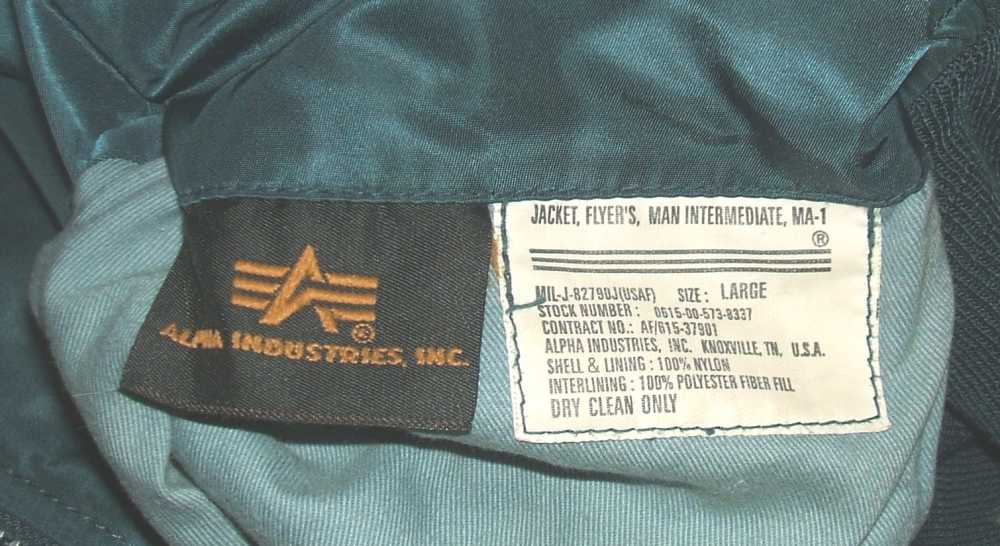 Alpha "3-Line" MA-1 style jacket Lg shooting instructor "Spann"-img-5