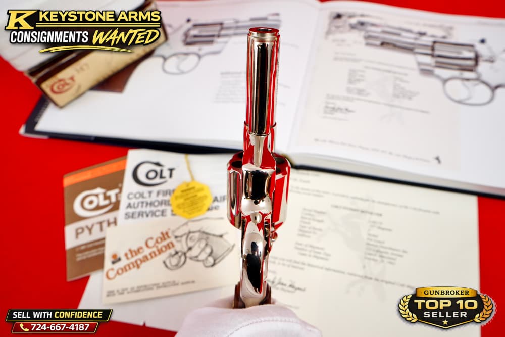 KING OF SNAKE GUNS 3" NICKEL COLT PYTHON DOCUMENTED IN BOOK NIB GRAIL-img-20