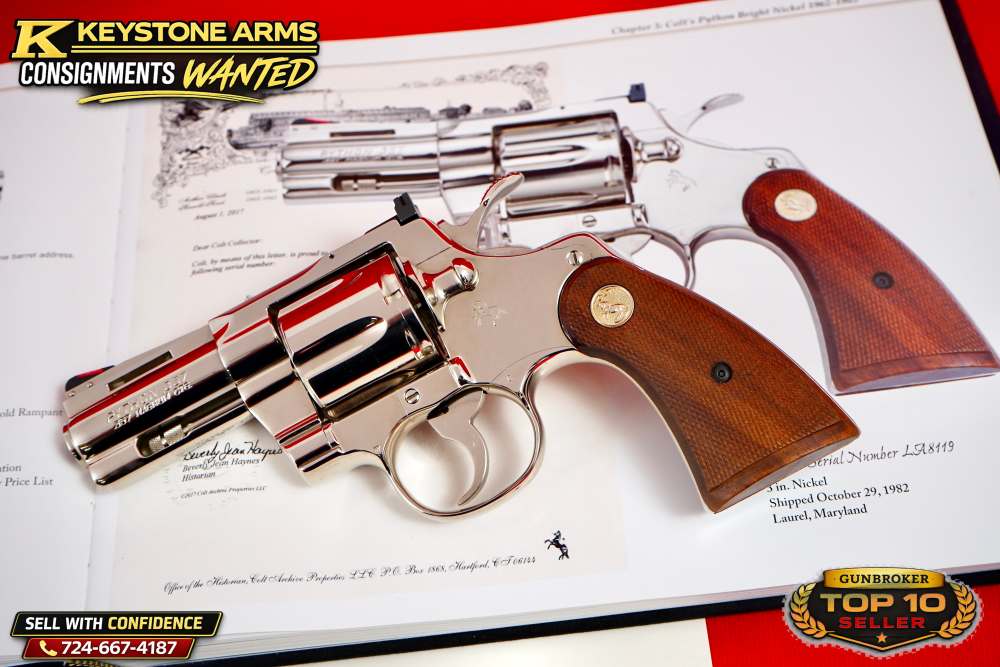KING OF SNAKE GUNS 3" NICKEL COLT PYTHON DOCUMENTED IN BOOK NIB GRAIL-img-22