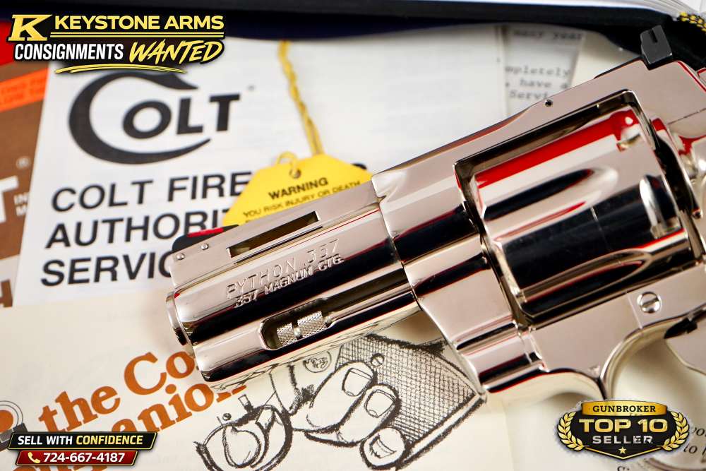 KING OF SNAKE GUNS 3" NICKEL COLT PYTHON DOCUMENTED IN BOOK NIB GRAIL-img-5