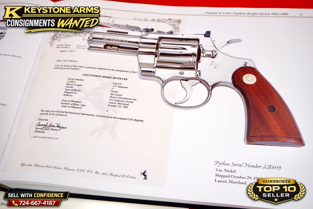 KING OF SNAKE GUNS 3" NICKEL COLT PYTHON DOCUMENTED IN BOOK NIB GRAIL-img-23