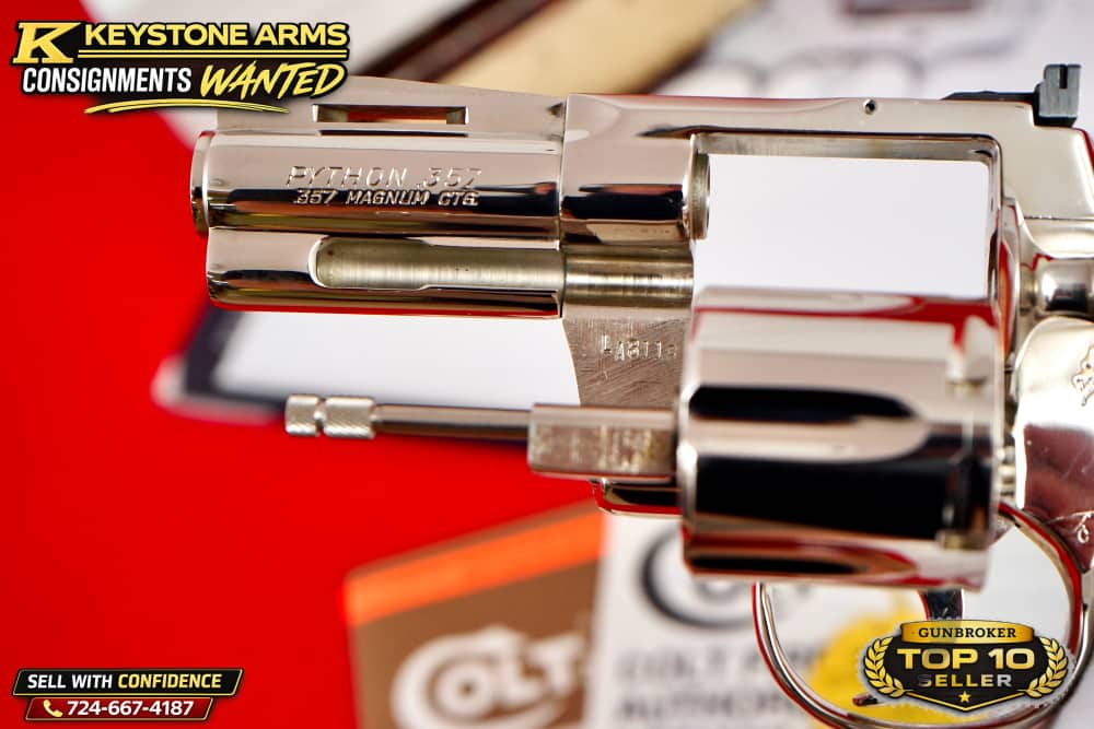 KING OF SNAKE GUNS 3" NICKEL COLT PYTHON DOCUMENTED IN BOOK NIB GRAIL-img-14