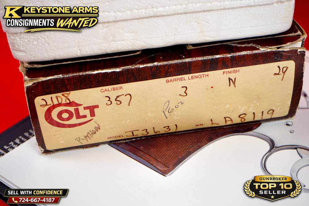 KING OF SNAKE GUNS 3" NICKEL COLT PYTHON DOCUMENTED IN BOOK NIB GRAIL-img-4