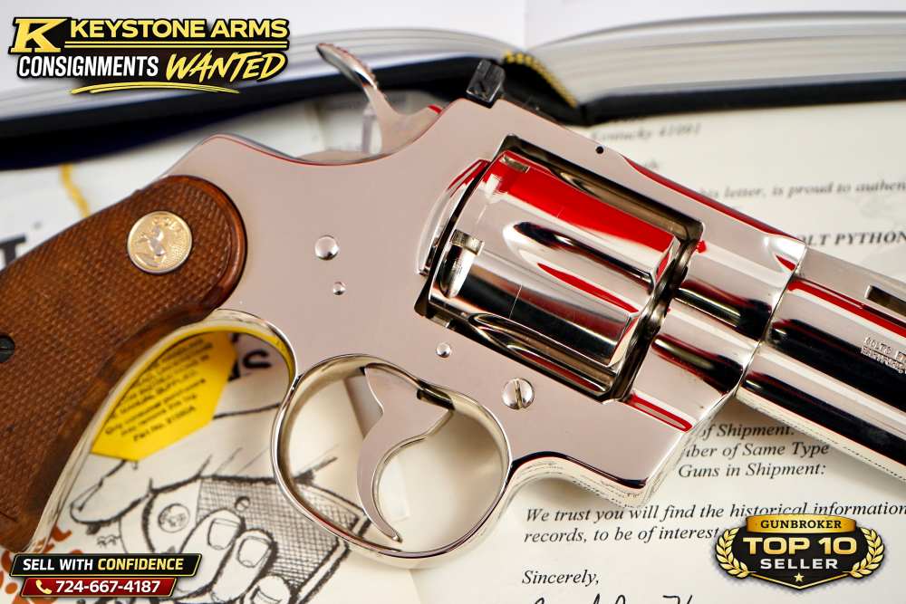 KING OF SNAKE GUNS 3" NICKEL COLT PYTHON DOCUMENTED IN BOOK NIB GRAIL-img-10