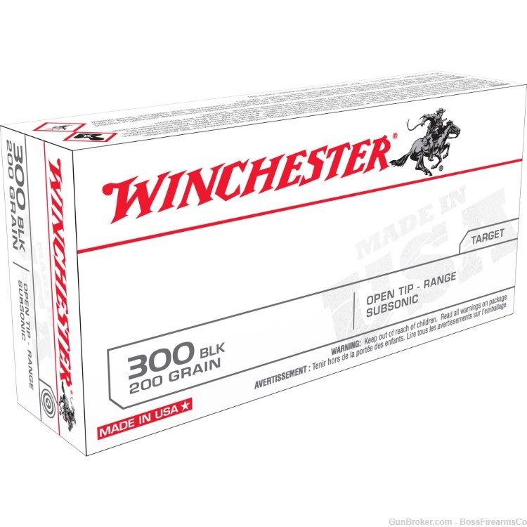 Winchester Target .300 Blk 200gr Subsonic OT Box of 20 USA300BLKX-img-0