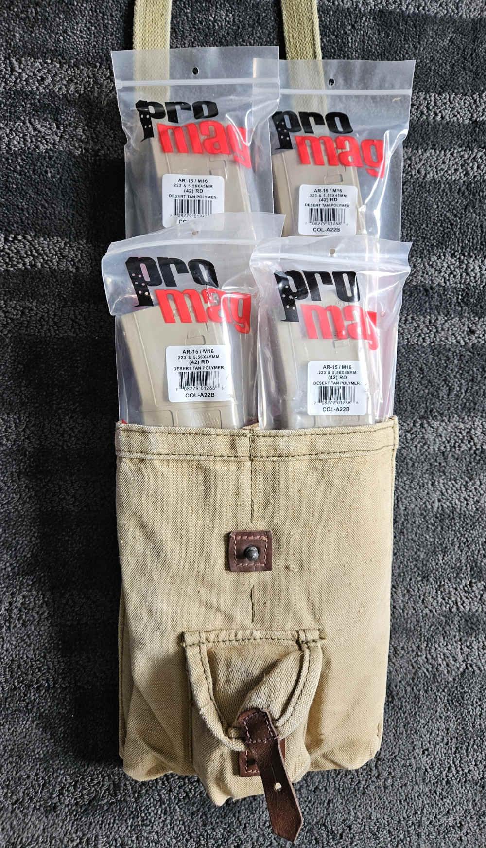 5.56 Romanian Desert Tan RPK pouch (4) 42-round PROMAG AR-15 mags AIMS-74-img-0