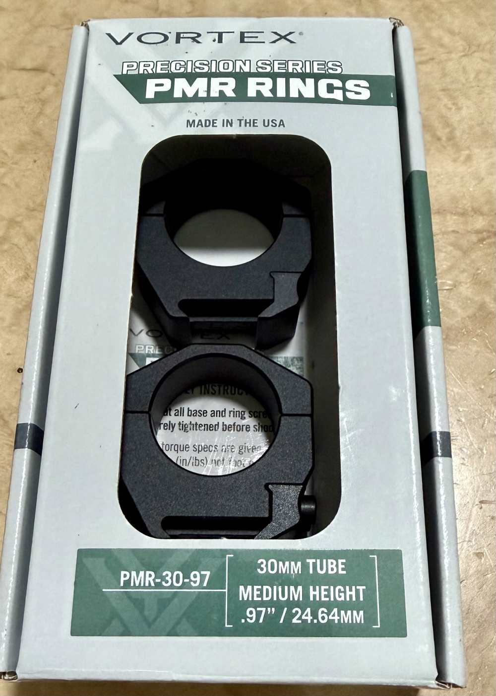Vortex Precision Series PMR 30-97 Rings Medium Height, Black New-img-0