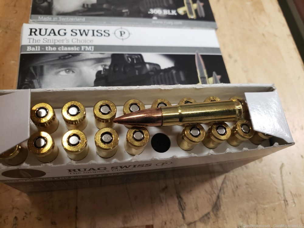 .300 Blackout 146gr Swiss P Ball FMJ sniper grade 600 rounds-img-2