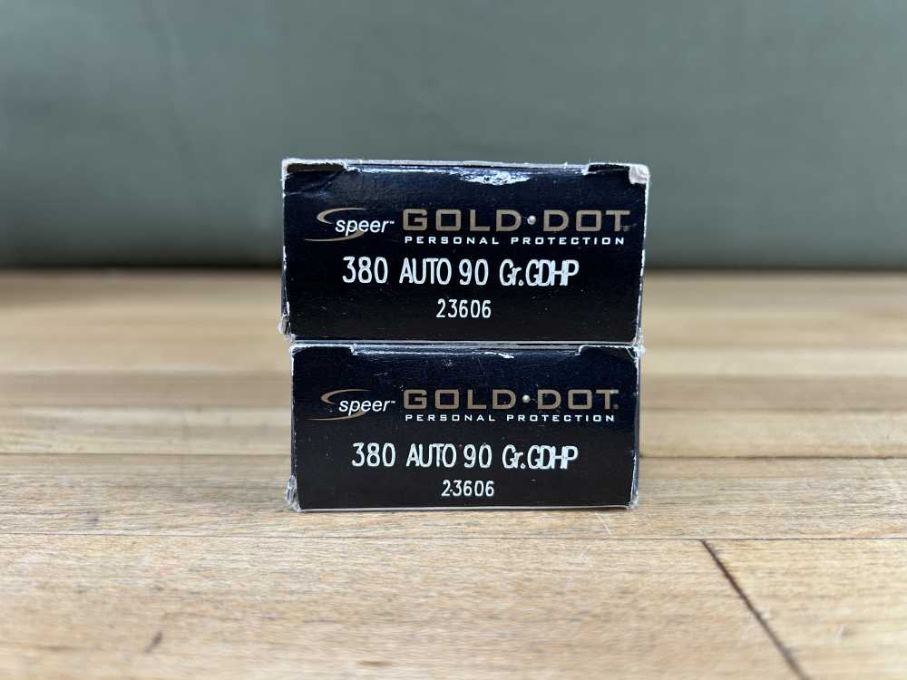 Speer Gold Dot .380 ACP Pistol Ammo 90 GR GDHP 40 Rounds (2 Boxes) 23606 -img-0